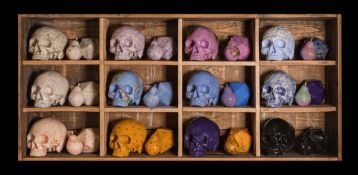 Adam Christian Graddon (Contemporary) 'Skulduggery' mixed media still life composition: comprising