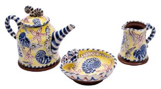 *David Cleverly [Contemporary] a matching earthenware teapot,