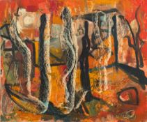 * Peter Thursby [1930-2011]- Standing figures, homage to Henry Moore,