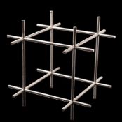 * Justin Knowles [1935-2004]- 'Simulation':- stainless steel linear cube 16 x 16 x 16cm,