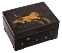 A Japanese Komai style damascene box: of rectangular outline,