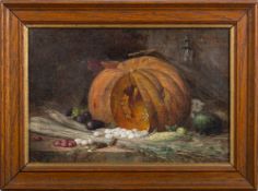 Charles Felix Edouard Deshayes [1831-1895]- Pumpkin, vegetables, mice,