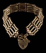 A 9ct gold five-bar,