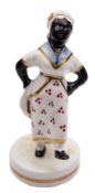 A Derby figure of African Sal: modelled by Edward Keys, on gilt lined circular base, unmarked,