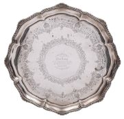 An Edward VII silver salver , maker Elkington & Co, Birmingham, 1906: inscribed,