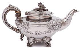A Victorian silver teapot, maker Richard Pearce & George Burrows, London,