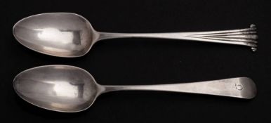 A George III silver Onslow type pattern table spoon, maker W.