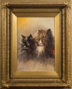 Bessie Bamber [19/20th Century]- Kittens,:- signed with initials oil on canvas, 34 x 24cm.