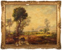 Attributed to Edward Rowarth [South African, 1880-1964]- 'The Valley Garden': Cattle watering,
