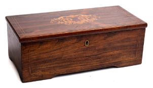 A 19th century Swiss musical box: with 18cm. lever wound cylinder with steel comb, serial no.