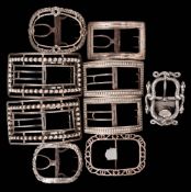 A pair of George III silver and steel shoe buckles, maker William Vincent, London,