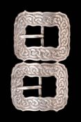A pair of Iona silver shoe buckles, maker Alexander Ritchie, stamped Iona,