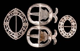 A pair of Continental silver shoe buckles,