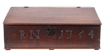 An 18th Century oak table writing desk/bible box:,