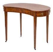 A late 19th Century mahogany and Kingwood crossbanded side table: of kidney-shaped outline,