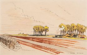 * Hugh Casson [1910-1999]- St Margaret's; a rural scene with steam tractor,