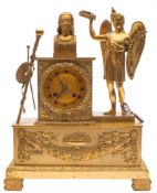 A French ormolu figural mantel clock: the eight-day duration movement striking the hours and