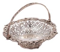 A Victorian silver sweetmeat basket, maker JJ, Sheffield,