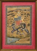 A Mughal picture of a tiger hunt: gouache,