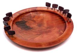 WITHDRAWN A ten string sounding bowl: fitted with steel and wood tension pegs, 43cm.