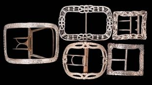 A George III single silver and steel shoe buckle, maker Peter & Ann Bateman, London,