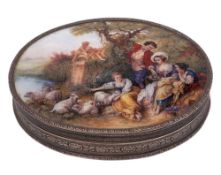 A Continental silver and enamel box, bears import marks for Steinhart & Co, Birmingham,