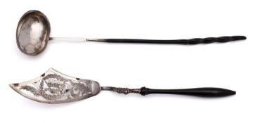 A Georgian silver toddy ladle,
