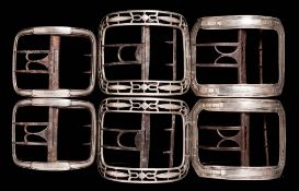 A COLLECTION OF GEORGIAN AND LATER SHOE BUCKLES A pair of George III silver and steel shoe buckles,