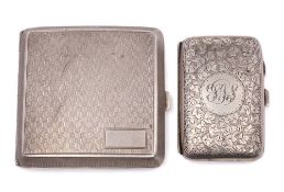 A George V silver cigarette case, maker Henry Williamson Ltd, Birmingham,