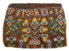 A 17th Century glass beadwork purse: with legend 