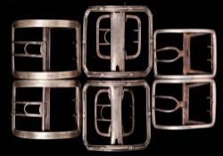 A pair of George III silver and steel shoe buckles, maker Samuel Godbehere & Edward Wigan, London,