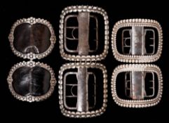A pair of George III silver and steel shoe buckles, maker William Eley, London,