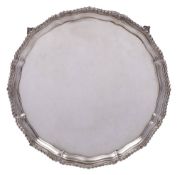 An Elizabeth II silver salver, maker Wakely & Wheeler, London, 1965: inscribed to the underside,