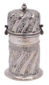 A Victorian silver sugar caster of lighthouse type, maker Henry Matthews, Birmingham,