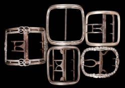 A George III single silver and steel shoe buckle, maker William Eley, London,