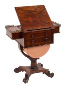 A William IV rosewood combined reading,