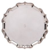 A George V silver salver , maker Hamilton & Co, London, 1920: initialled,