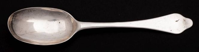 A Queen Anne Dog Nose pattern Irish silver table spoon, unknown maker, Dublin,