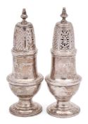 A pair of Edward VIII silver peppers, maker Goldsmiths & Silversmiths Co Ltd, London,