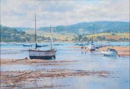 * Michael Norman [b.1943] - Morning on The Estuary, Exmouth:- signed, pastel drawing, 35 x 50cm.