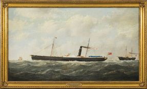 George Mears [1826-1902]- The Paddle Steamer Eagle II:- signed and dated 1873 bottom right oil on