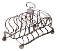 A George III silver six-division toast rack, maker William Bateman I, London,
