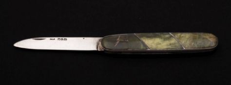 A Victorian silver folding fruit knife, maker Adie & Lovekin Ltd, Birmingham,