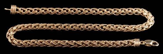A 9ct gold 'Palmier' link necklace: approximately 46.5cm long, 86gms gross weight.