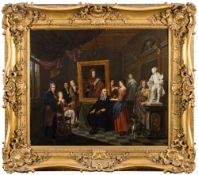 Balthazar Van Den Bossche [1681-1715]- An audience for the new portrait,