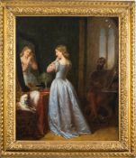 Follower of Augustus Jules Bouvier [19th Century]- Boudoir interior;