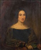 Circle of Edmund Thomas Parris [1793-1873]- Portrait of a lady, possibly Mary Shelley,