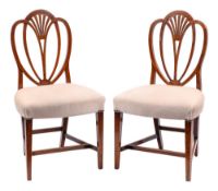 A pair of George III elm dining chairs:,