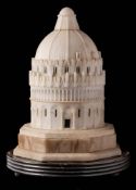 A 19th century Grand Tour carved alabaster model of the Battistero Di San Giovanni,