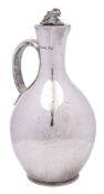 A Victorian silver wine ewer, maker Charles Thomas Fox & George Fox, London, 1854: of ovoid outline,